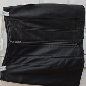 Free People Black leather mini skirt